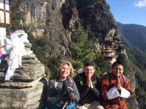 Jeff & I hiking back from Tiger's Nest with one of our guides Jigme!